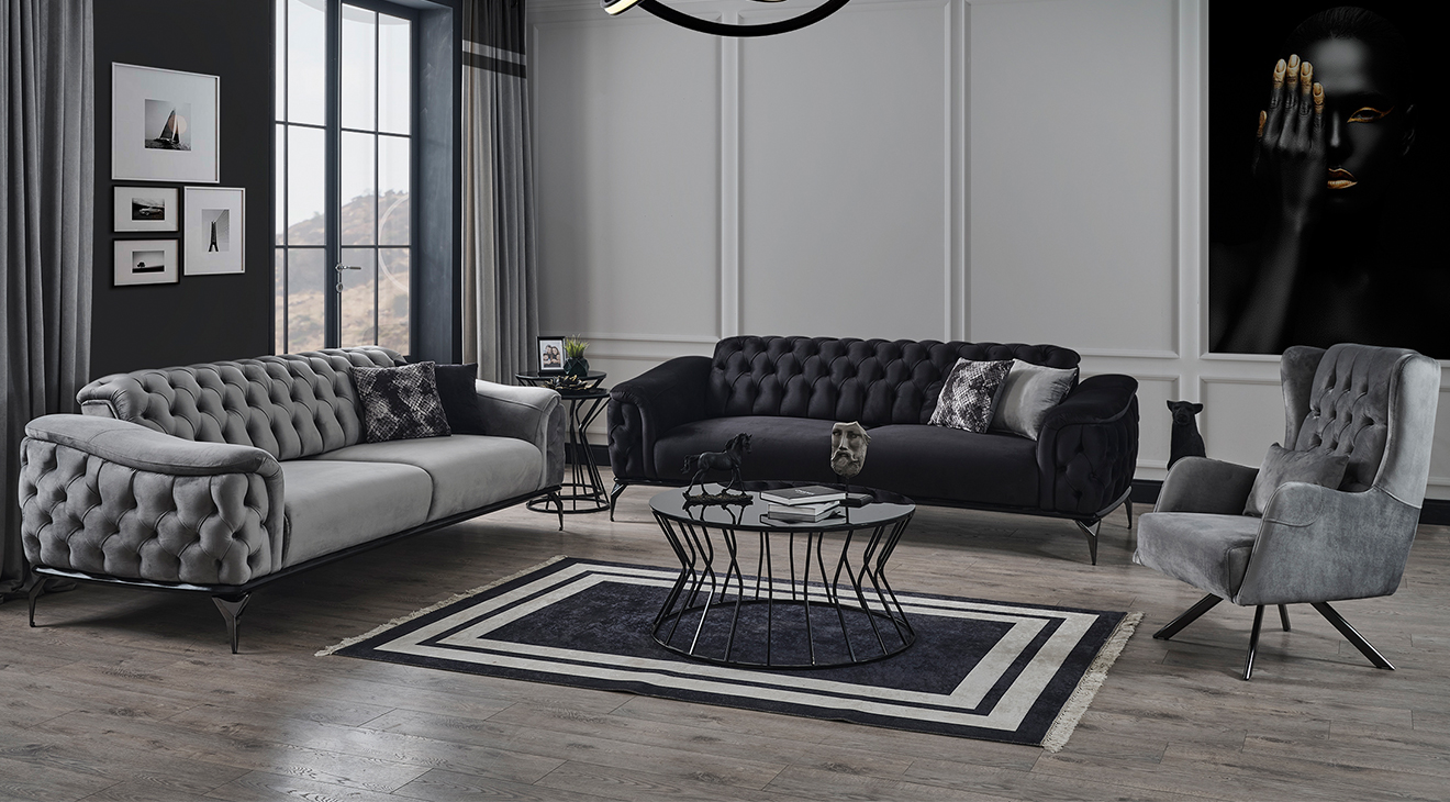 Istanbul Metal Leg Sofa Set