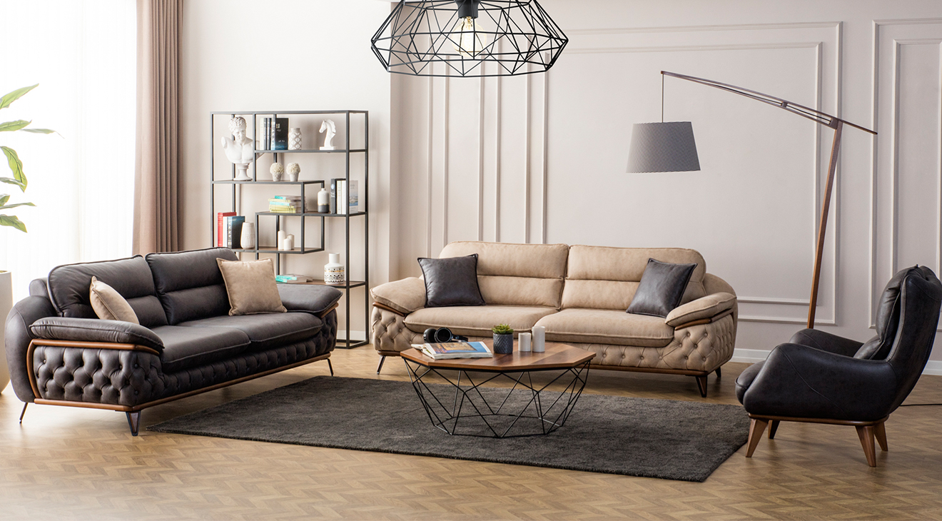 Jaguar Wooden Leg Bed Sofa Set