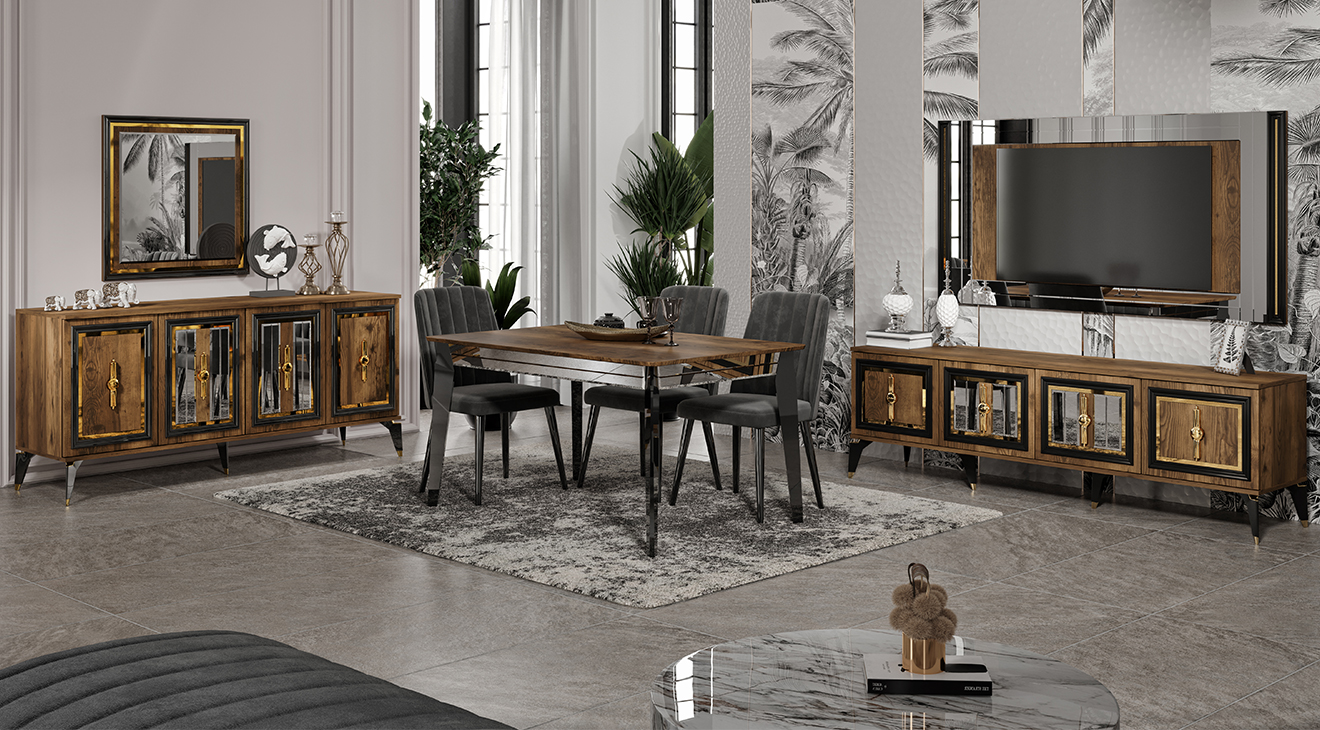 Kadikoy Walnut Dining Room Set