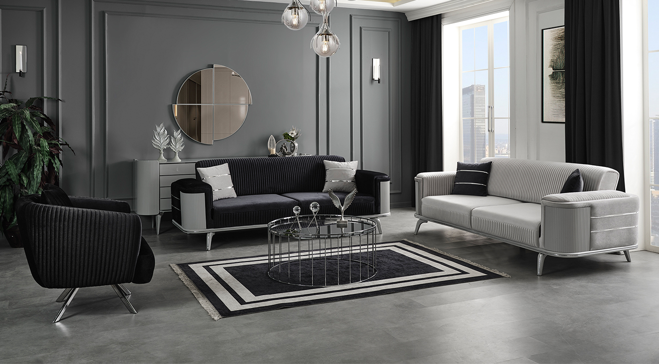 Karya Wooden Leg Sofa Set