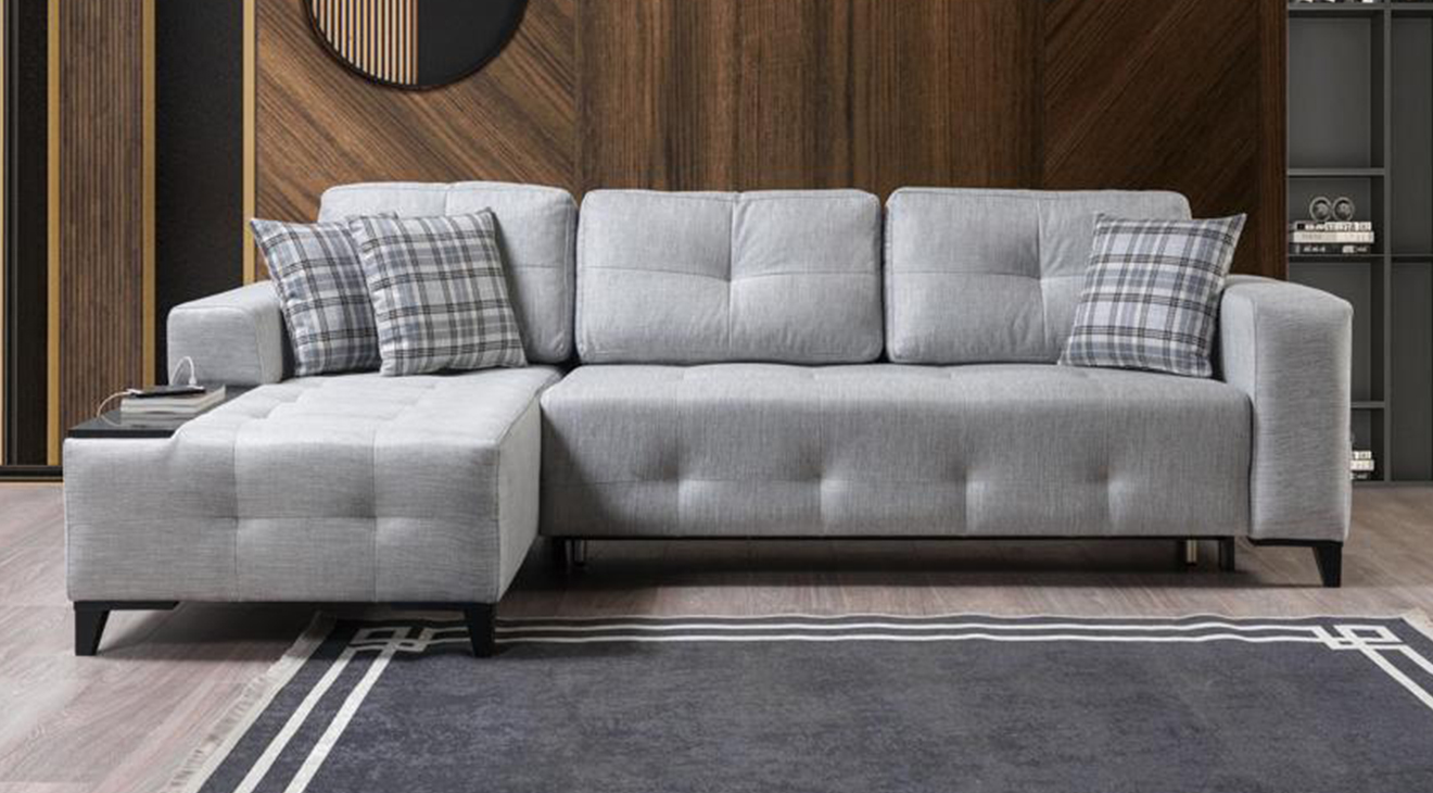 King Bed Corner Sofa Set with Storage 2