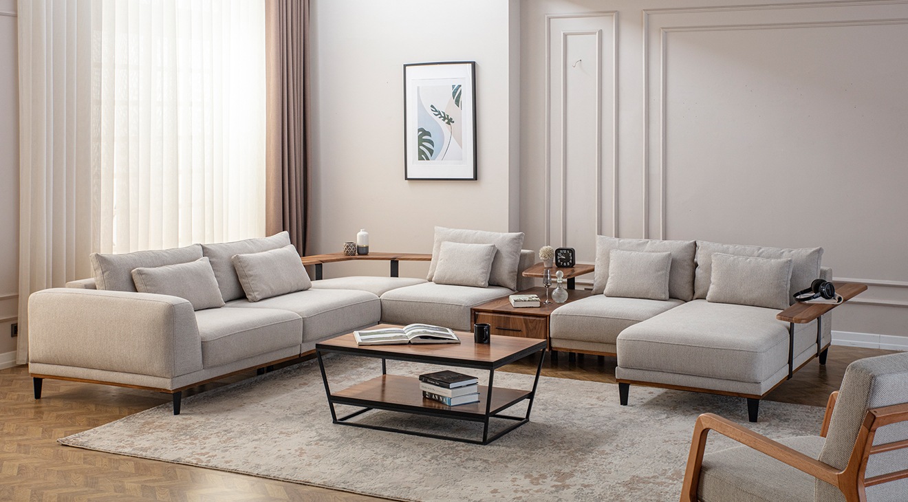 Konfor U Corner Sofa Set