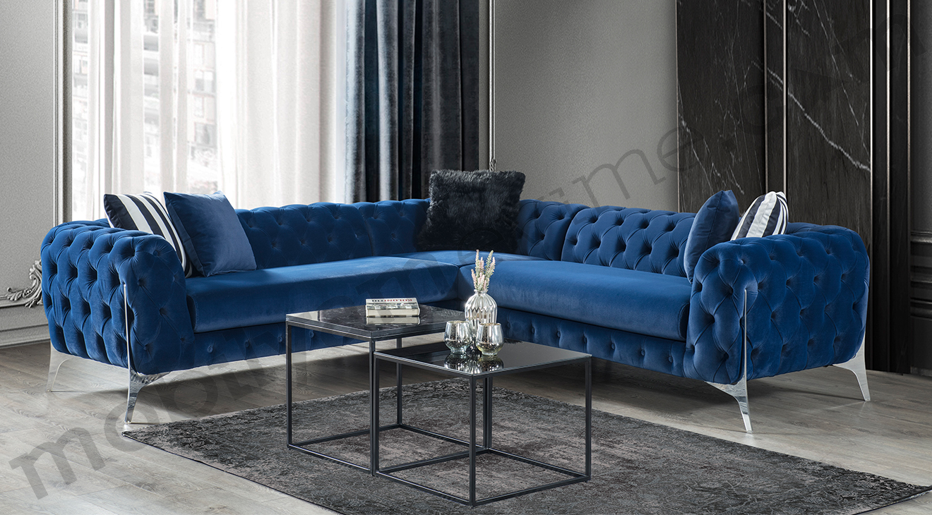 Lacase Metal Leg Corner Sofa Set