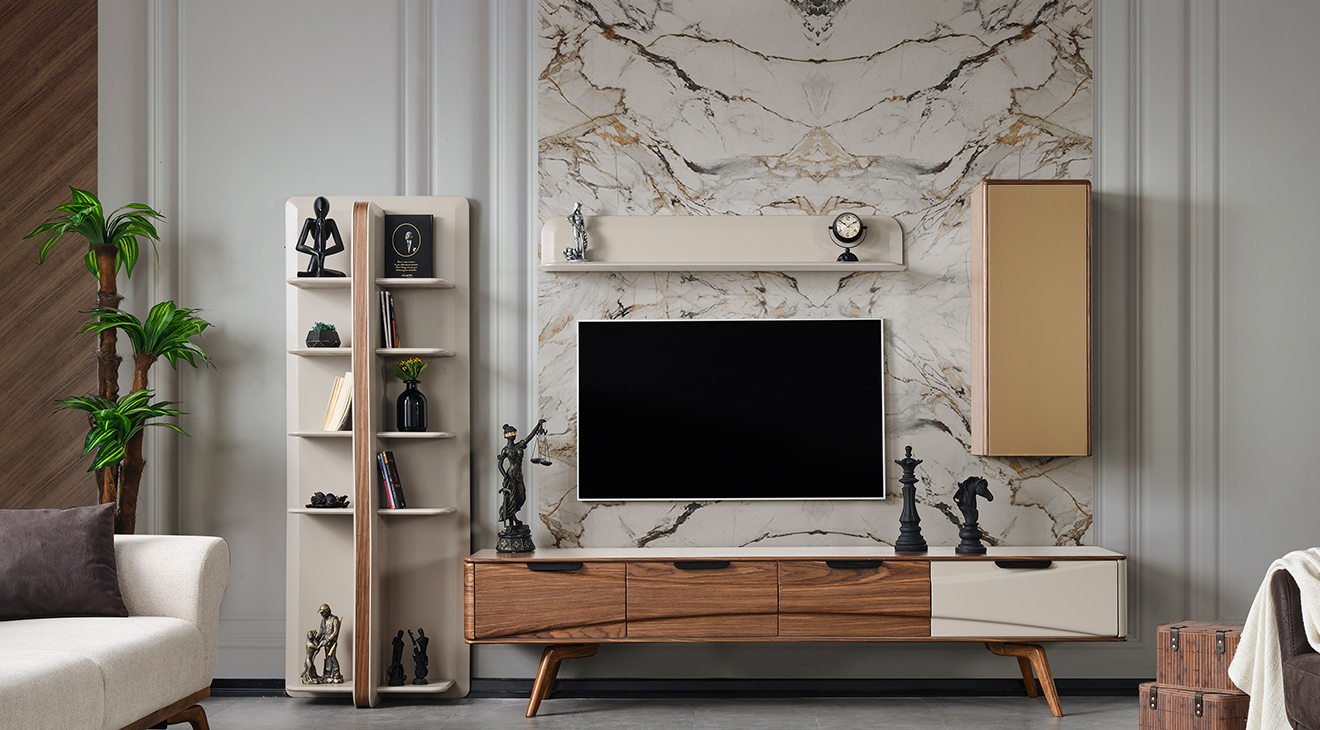 Legno Wooden Leg Tv Unit