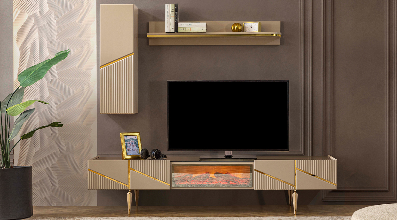 Lion Fireplace Tv Unit