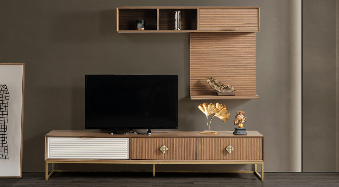 Lucca Walnut Modern TV Unit