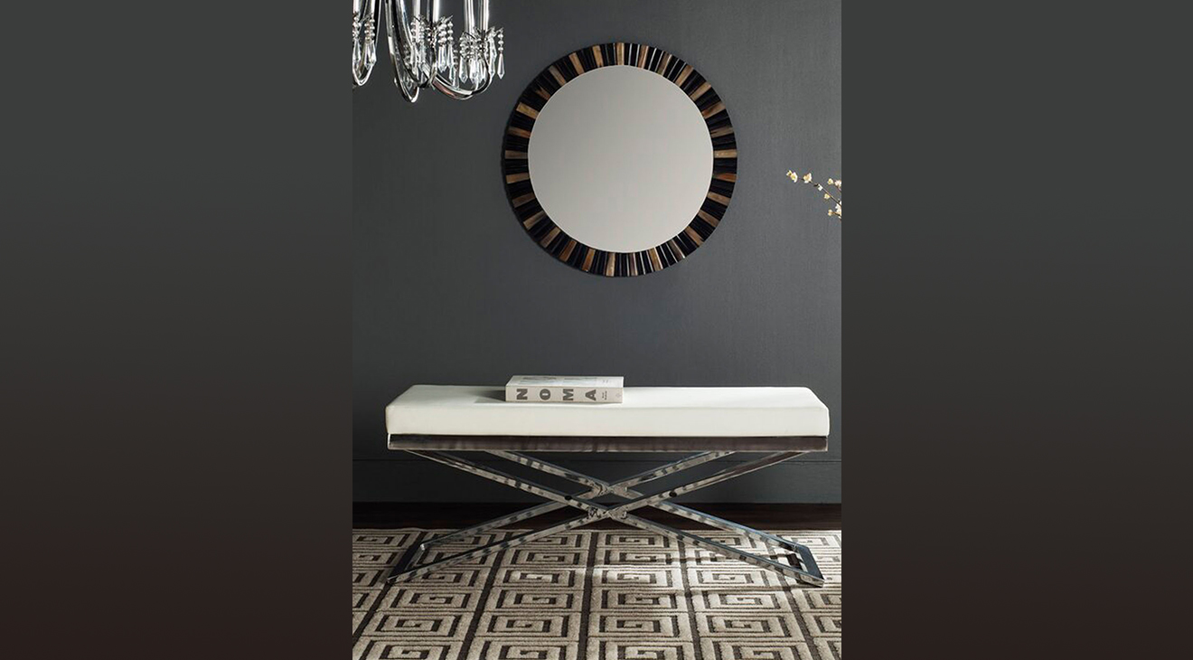 Lujo Cream Metal Leg Bench