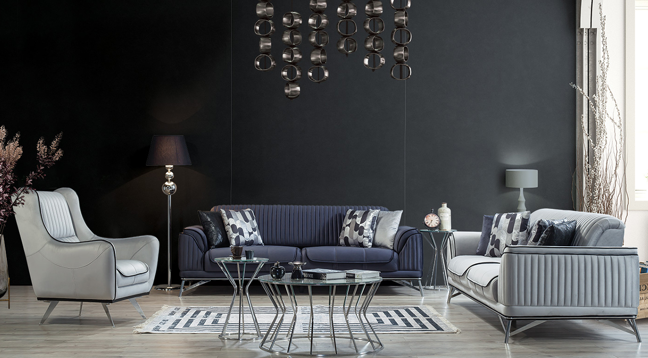 Magnum-A Metal Leg Bed Sofa Set