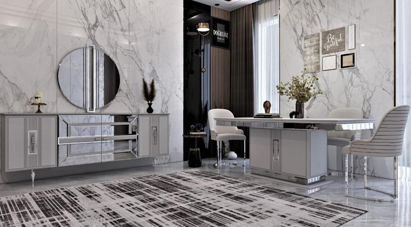 Majeste Fog Gray Modern Dining Room Set