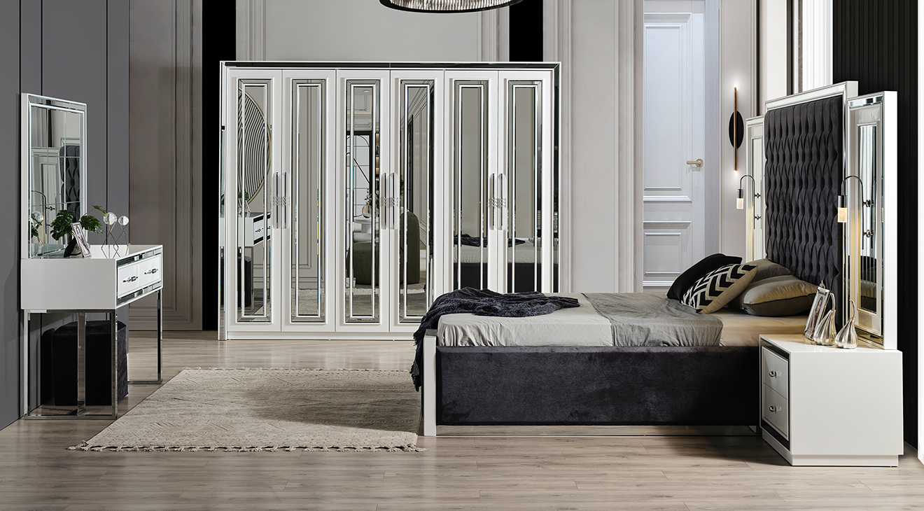 Maldiv Gray 6-Door Bedroom Set
