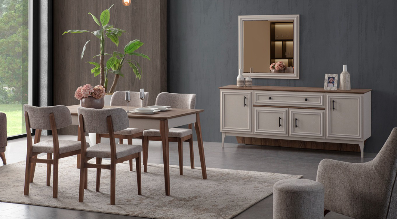 Malta Wooden Legs Dining Room Set
