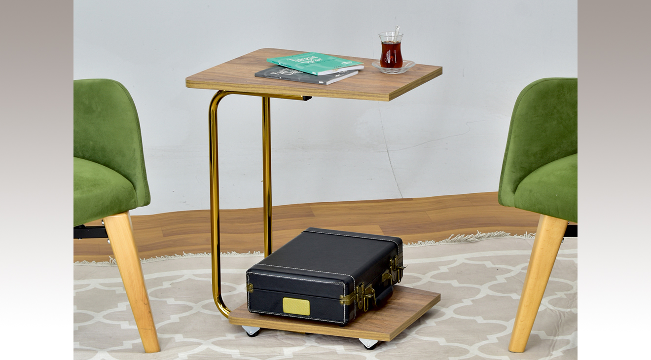 Meltem Gold Chestnut Side Table