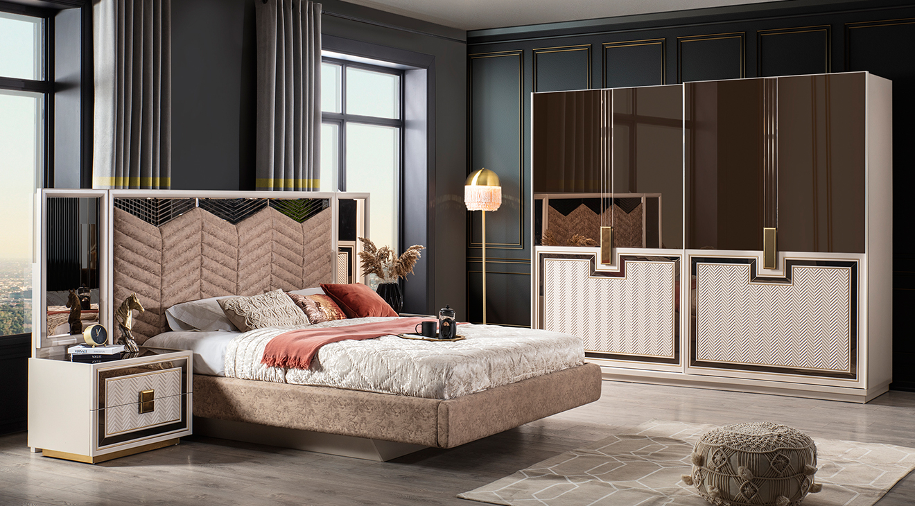 Mono Moonstone Sliding Door Bedroom Set