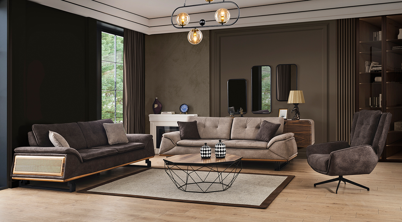 New Bella Metal Leg Sofa Set