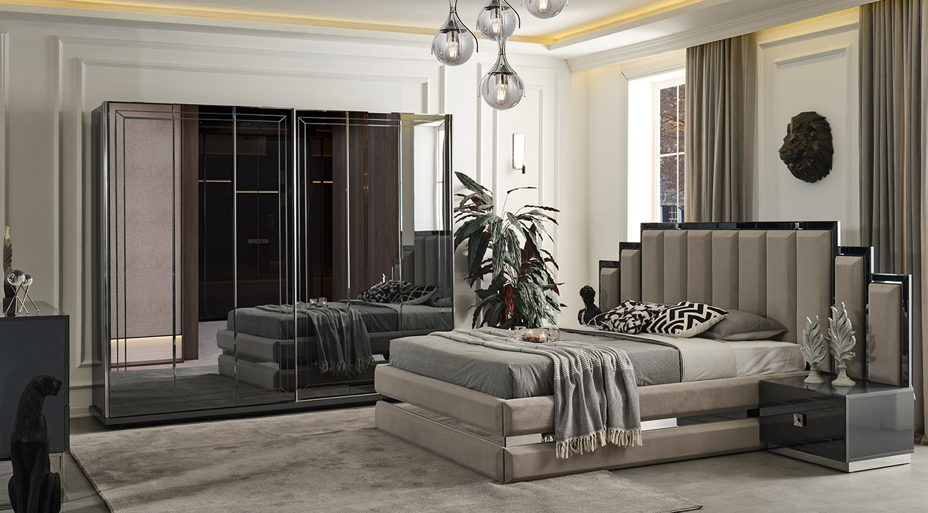 New Lotus Sliding Door Bedroom Set