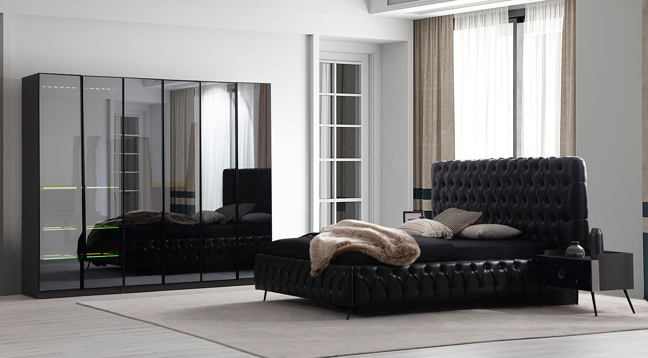 New Tesla Anthracite 6 Door Bedroom Set