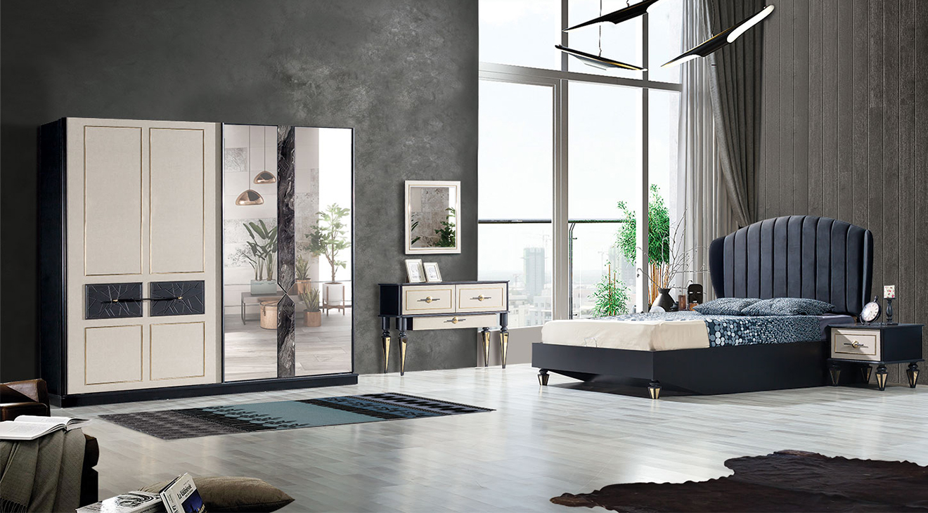 Oddo Sliding Door Bedroom Set