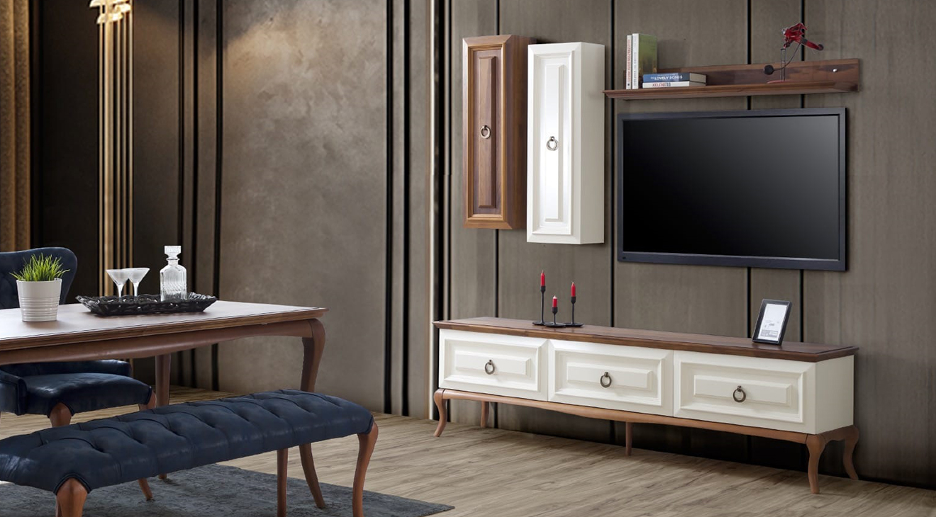 Ocean Wooden Leg Moonstone Tv Unit