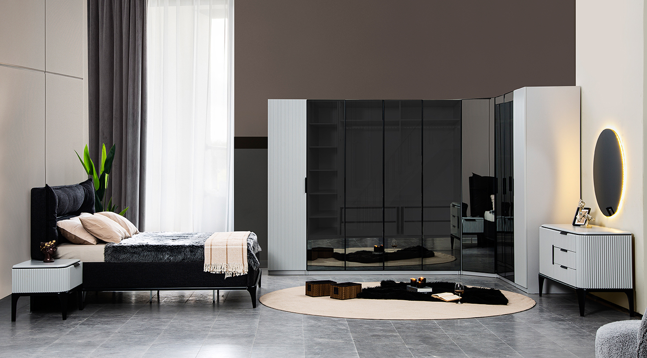 Olivia Corner Wardrobe Bedroom Set
