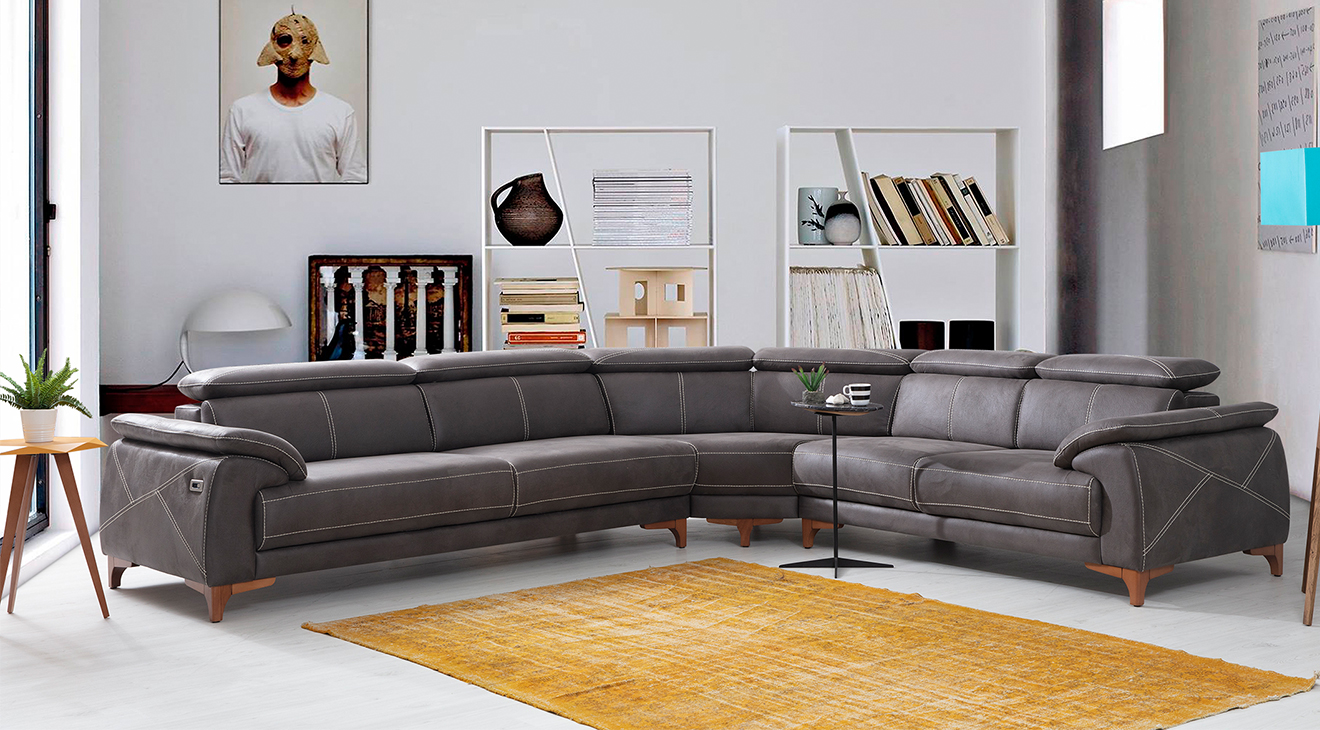 Oscar Motorized USB Input Corner Sofa Set
