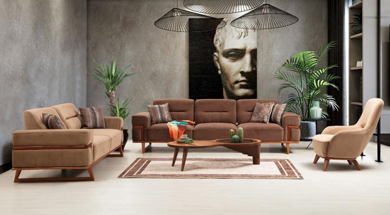 Oslo Wooden Leg Sofa Set 2