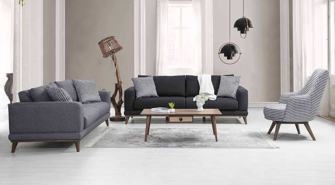 Oslo Wooden Leg Sofa Set