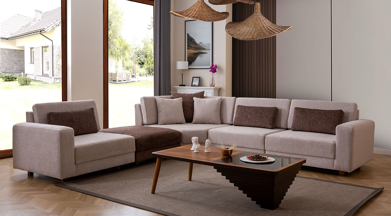 Padme Modern Corner Sofa Set