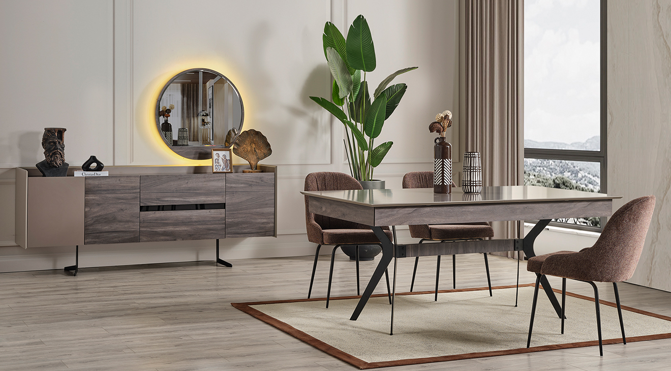 Palermo Walnut Dining Room Set