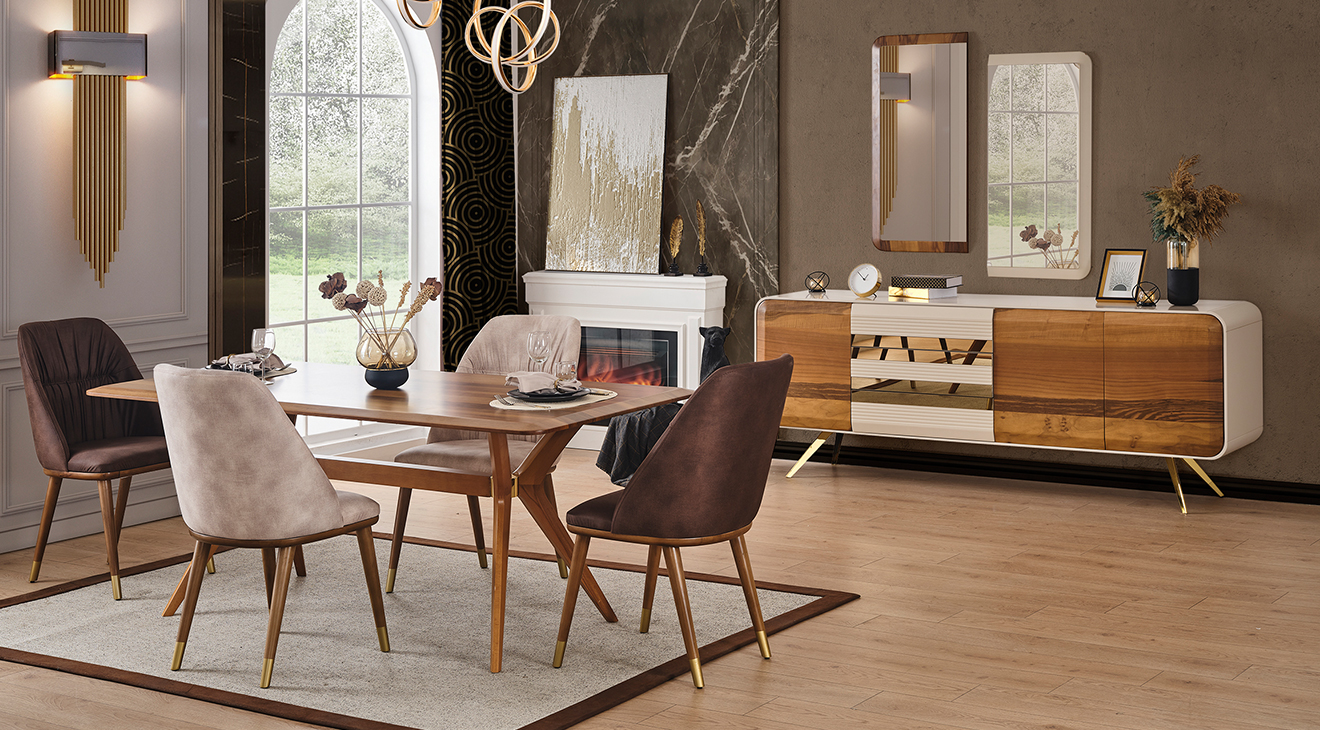 Paris Walnut Dining Room Set