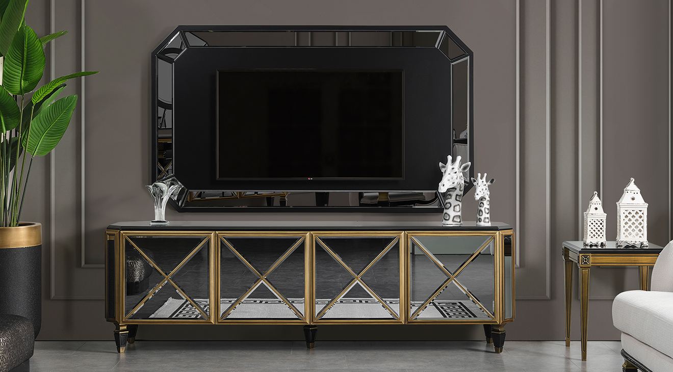 Picasso Black TV Unit