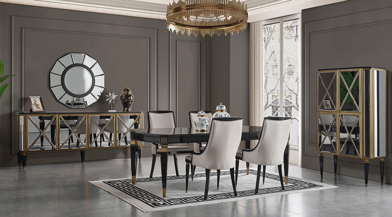 Picasso Black Dining Room Set