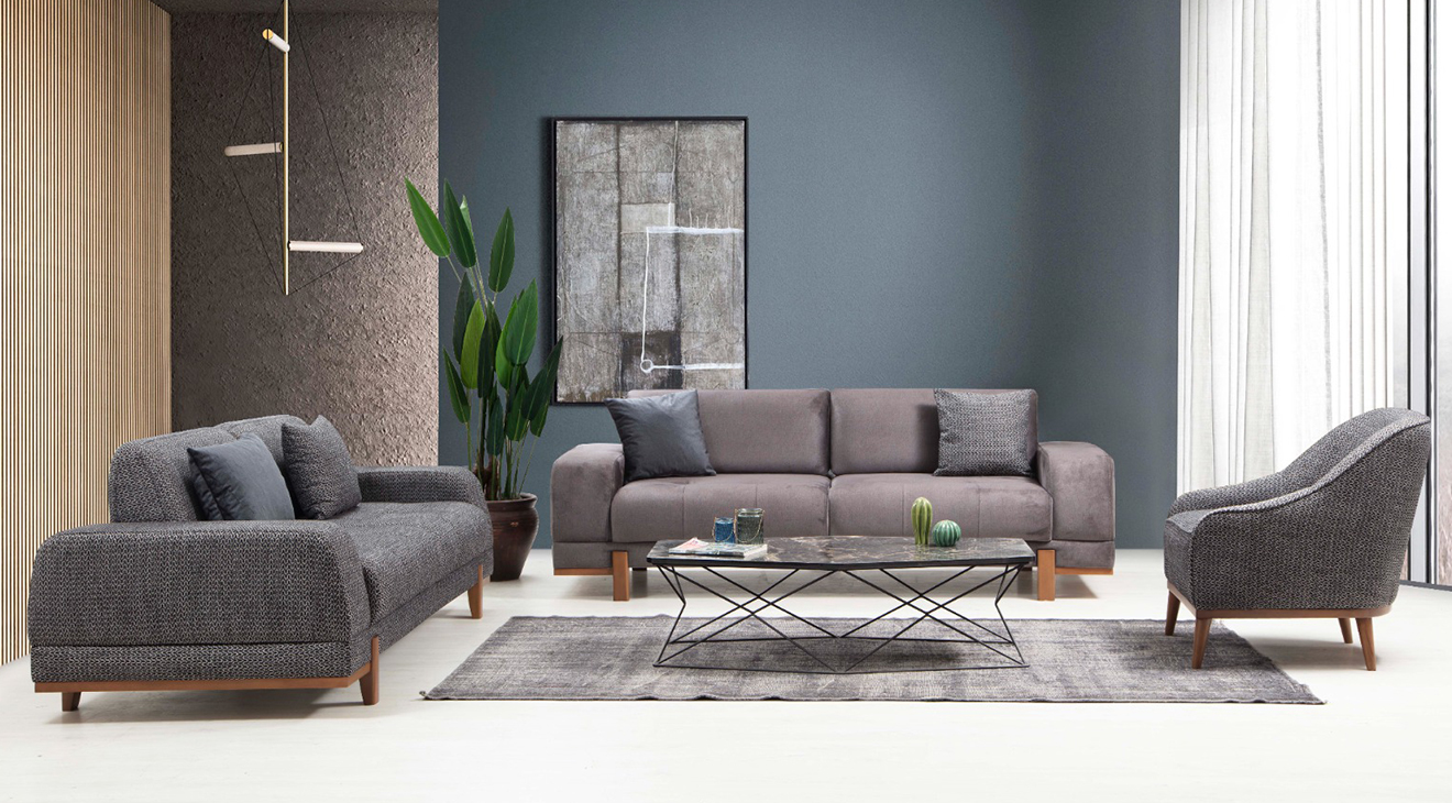 Polo Wooden Leg Sofa Set