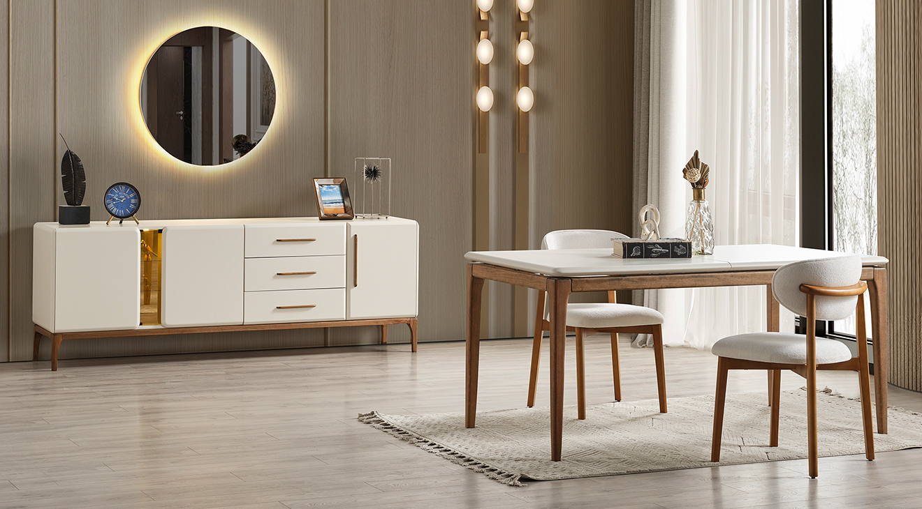Prada Moonstone Modern Dining Room Set