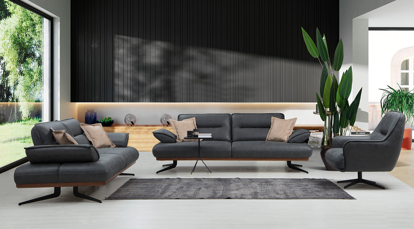 Prada Metal Leg Sofa Set