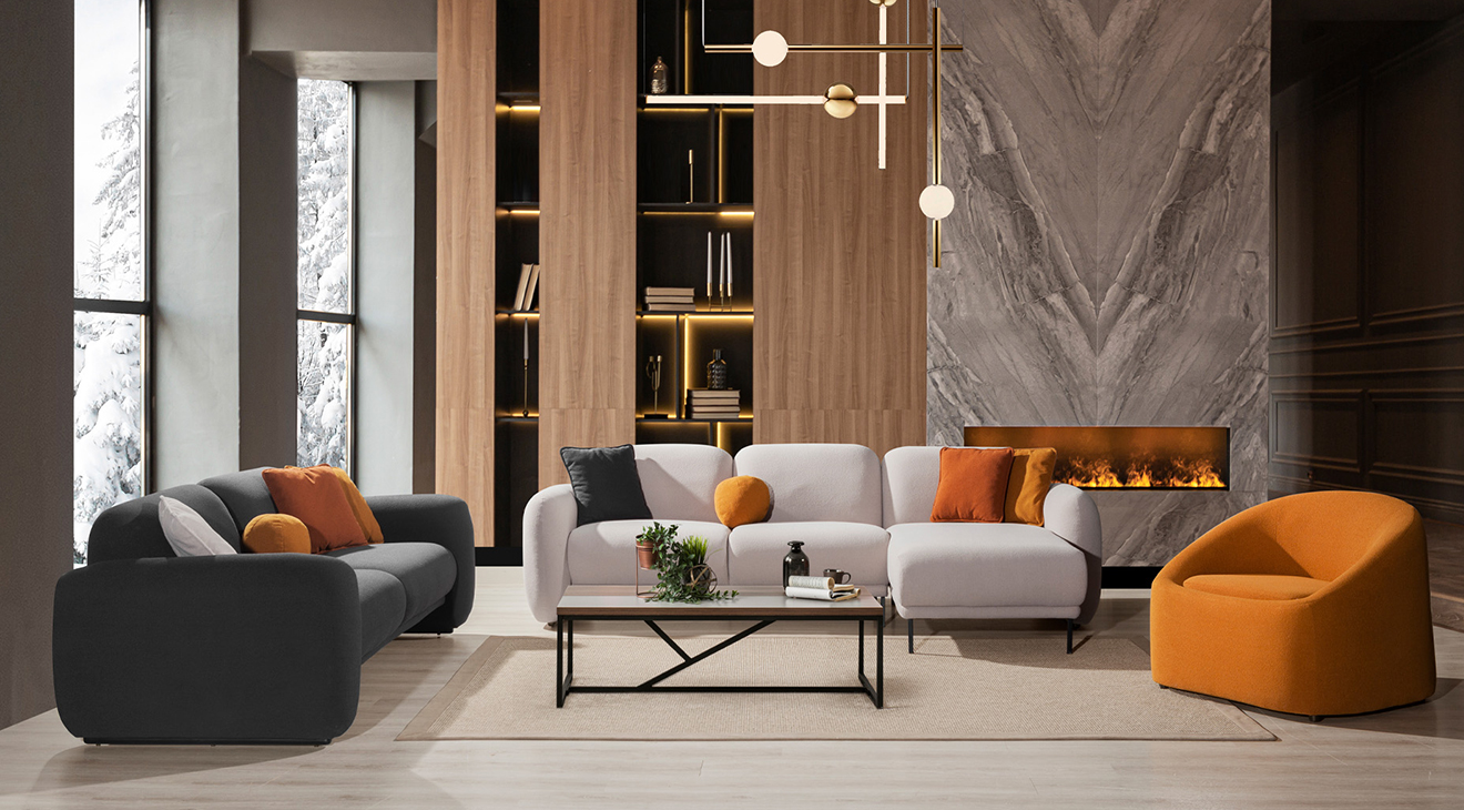 Puffy Corner Sofa Set