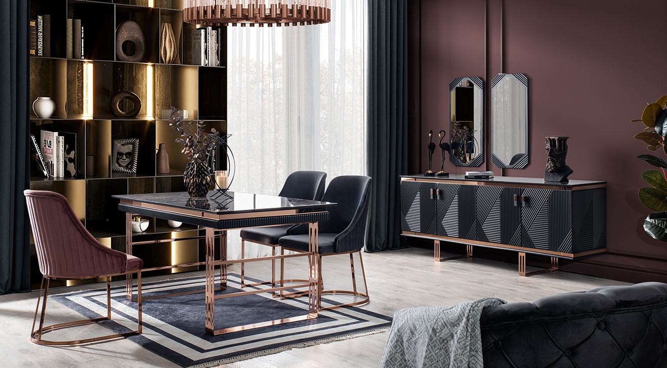 Quatro Q1 Anthracite Dining Room Set
