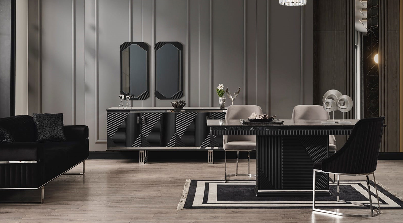 Quatro Q3 Anthracite Dining Room Set