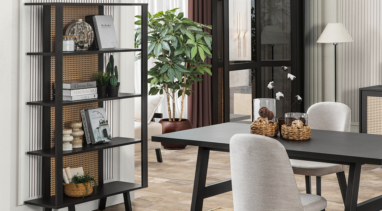 Rattan Dark Kitaplık