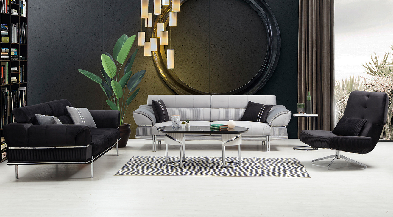 Rio Metal Leg Sofa Set