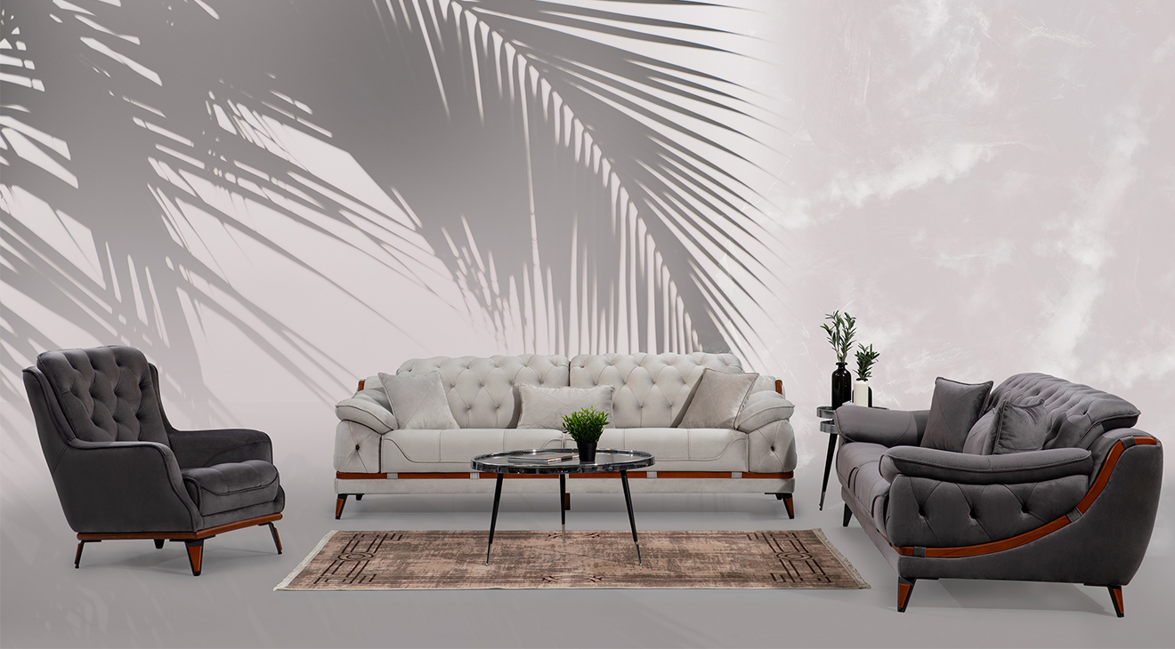Royal Wooden Leg Sofa Set 2