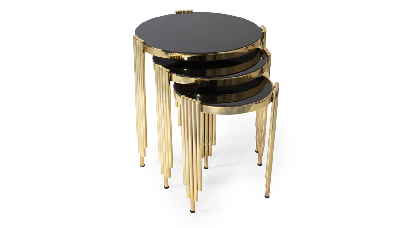 Side Gold Leg Nesting Table