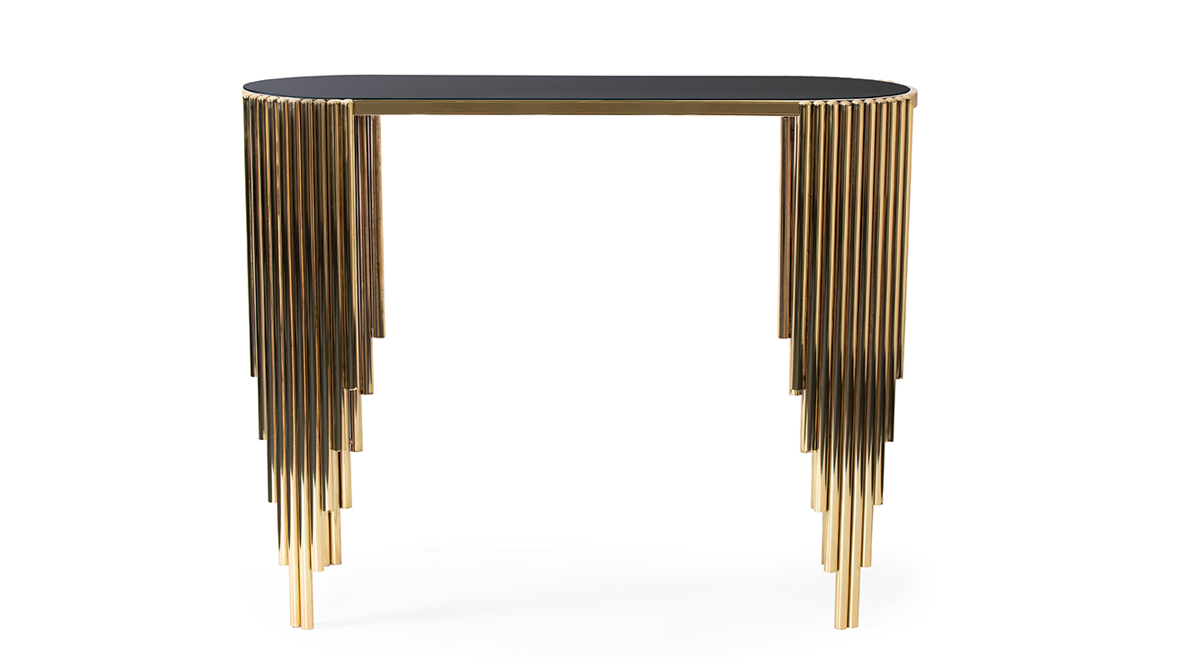 Side Gold Metal Ayaklı Dresuar