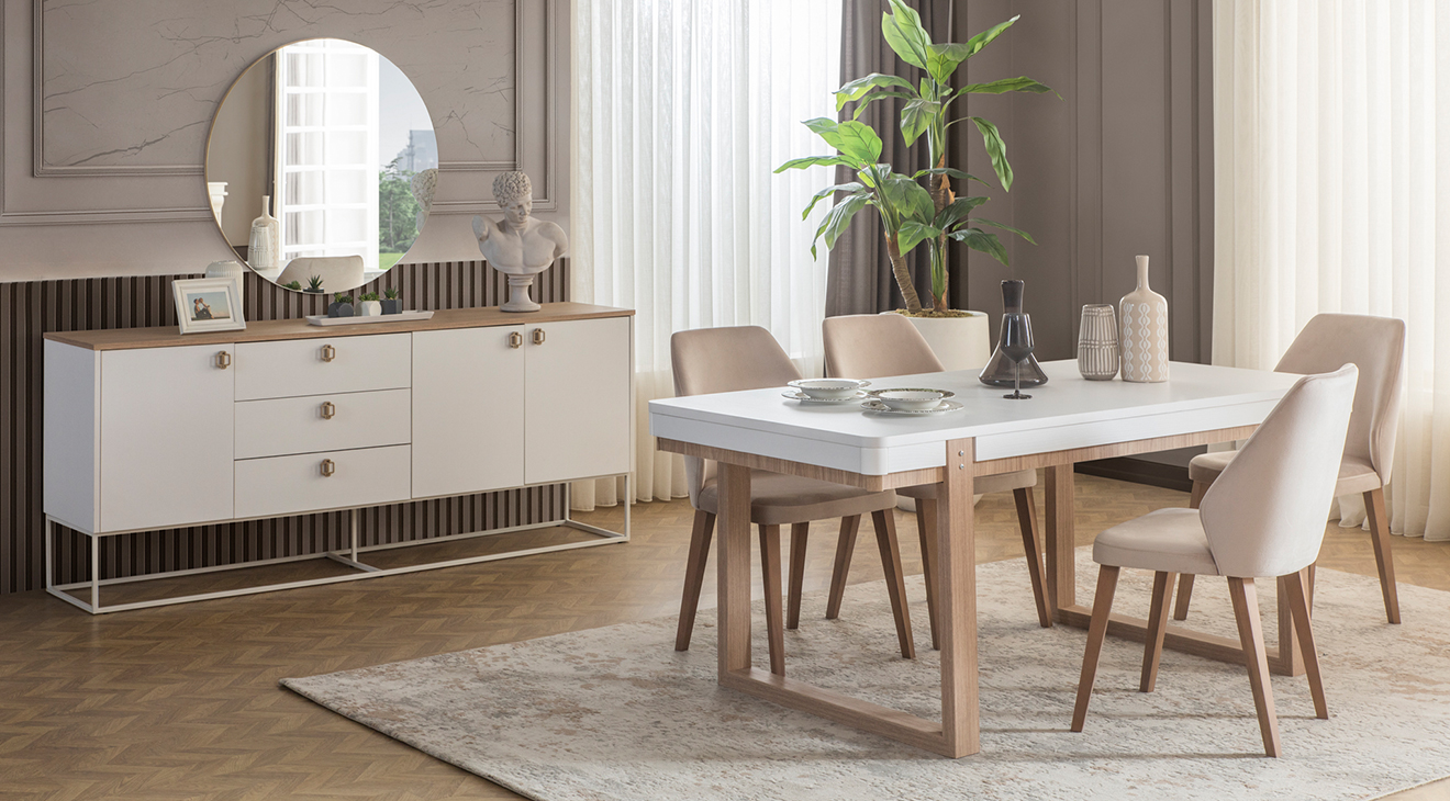 Silva White Modern Dining Room Set