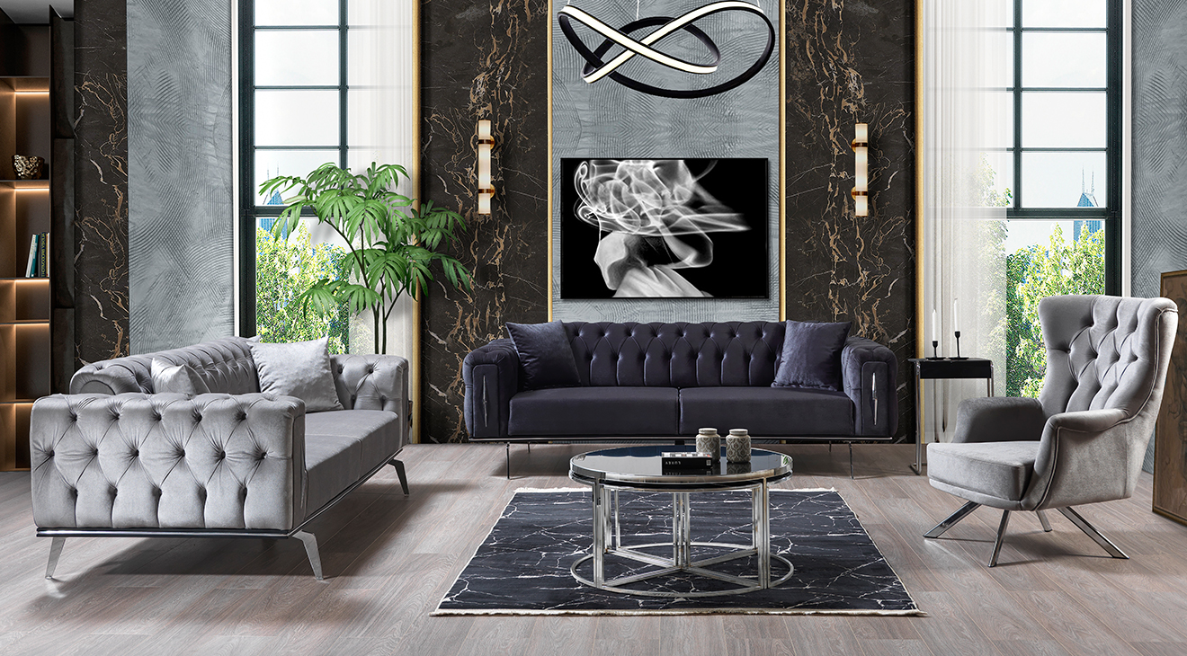 Stalice Metal Legs Sofa Set