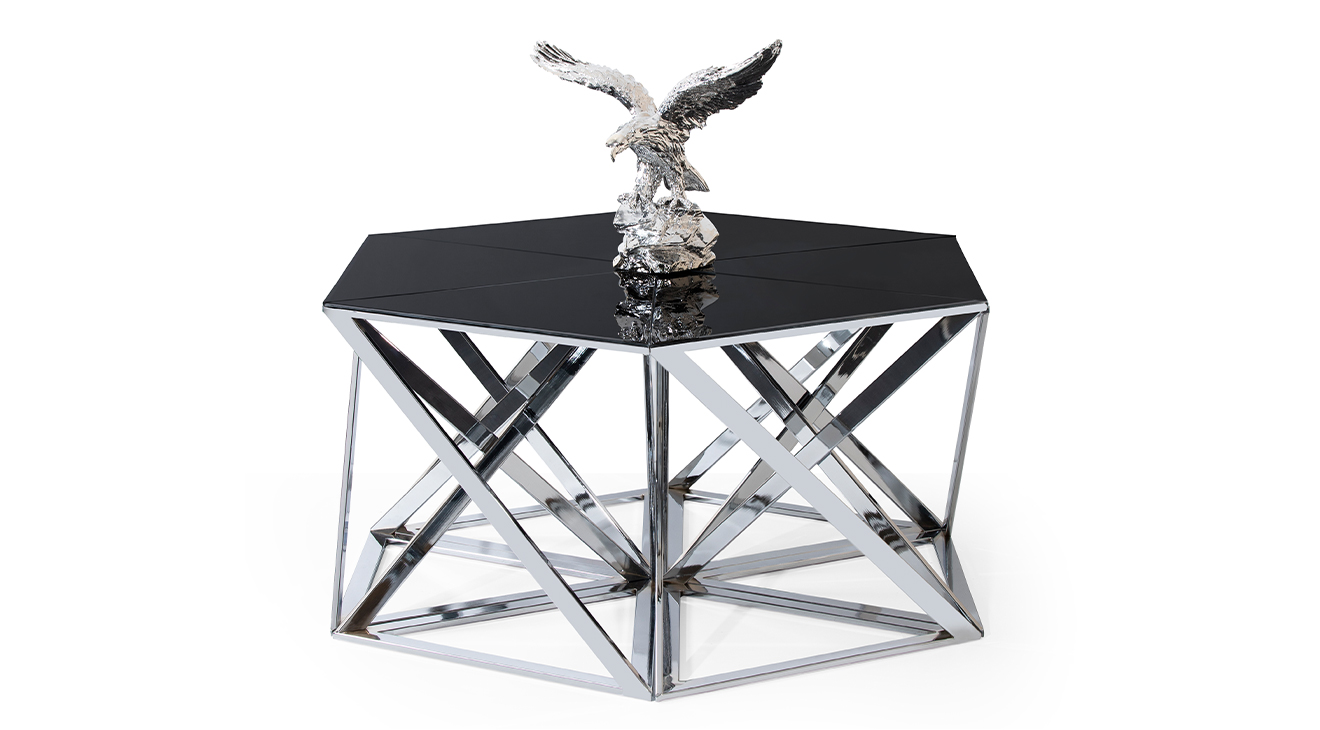 Star Silver Metal Leg Center Table