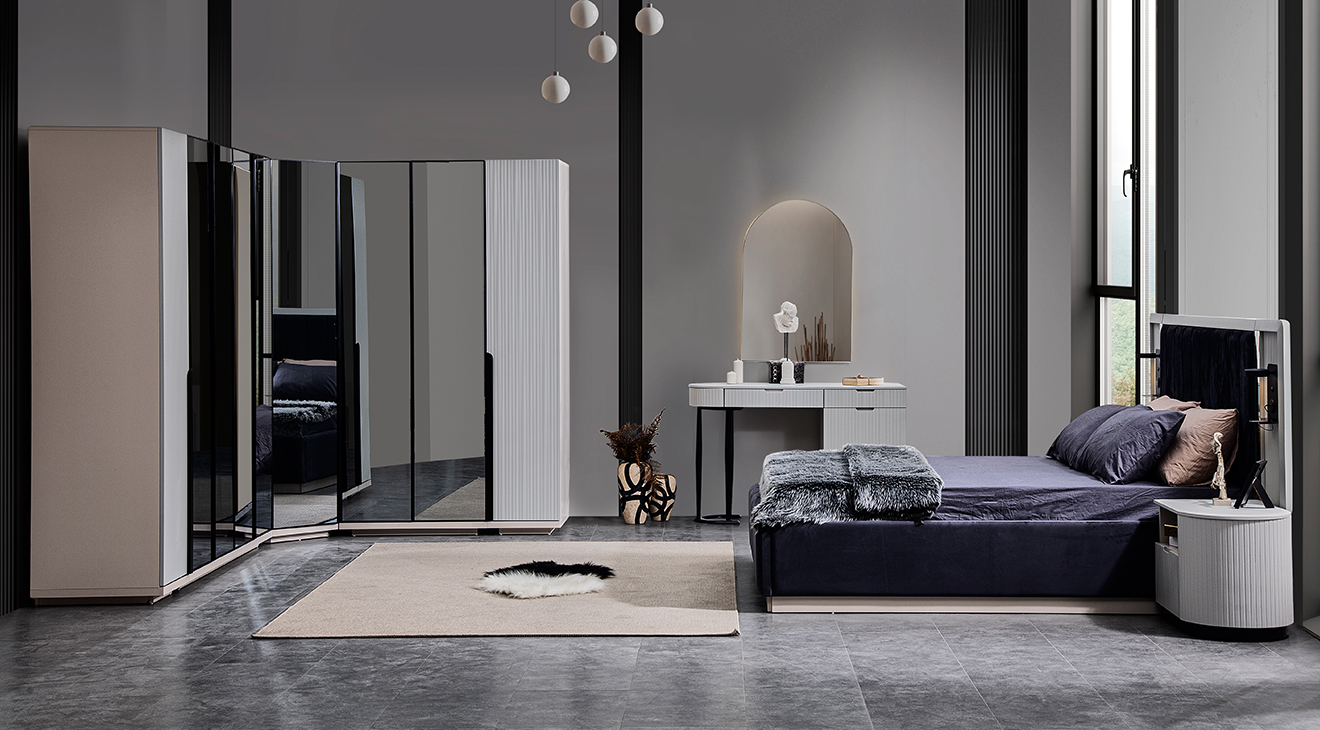 Tesla Corner Wardrobe Bedroom Set
