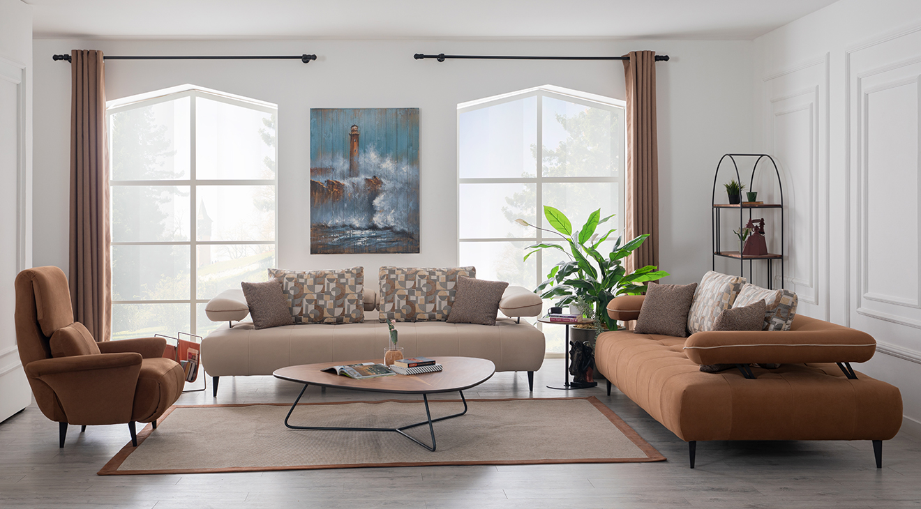 Tesla Metal Leg Modern Sofa Set