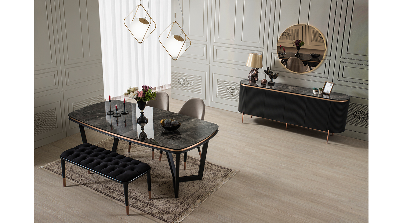 Tesla Metal Leg Dining Room Set