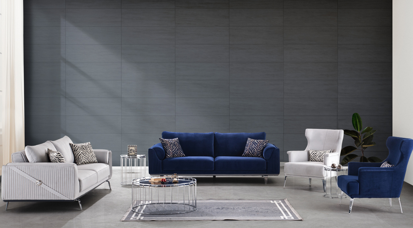 Tesla Metal Leg Sofa Set