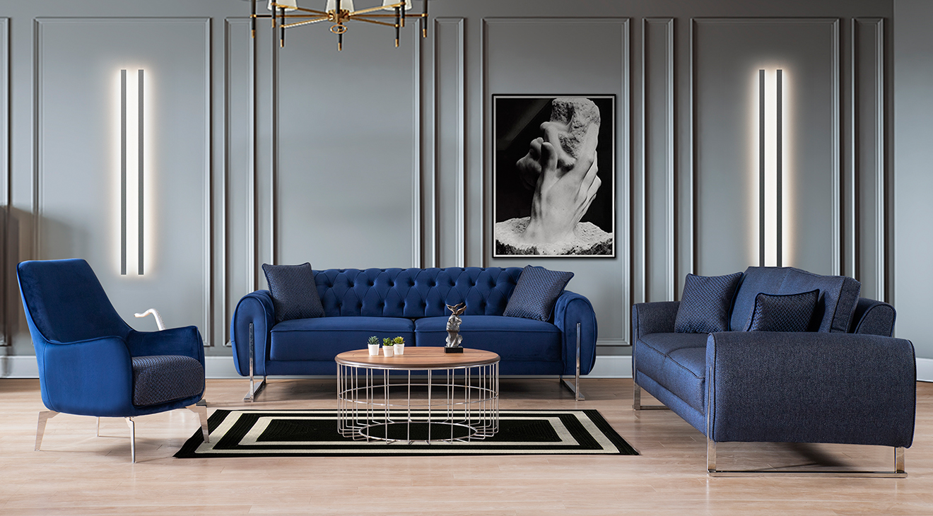 Tilda Metal Leg Sofa Set 2